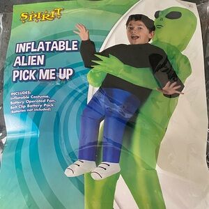 Spirit Kids Inflatable Alien Costume - Green and Black